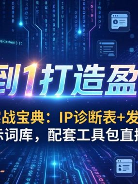 操盘手实战宝典：IP诊断表+发售SOP+AI提示词库，配套工具包直接落地，从0到1打造盈利IP