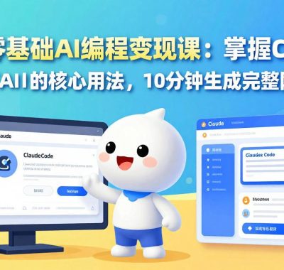 小白零基础AI编程变现课：掌握Claude Code等AI工具的核心用法，10分钟生成完整网页应用
