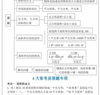 三年级下数学重难点-面积专项训练