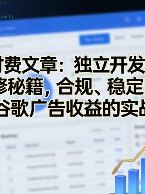 付费文章:独立开发海外邪修秘籍,合规、稳定、暴力提升谷歌广告收益的实战方法