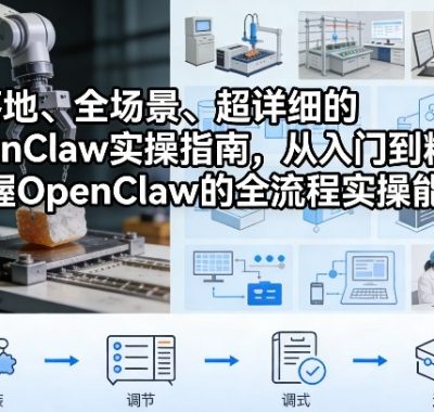 可落地、全场景、超详细的OpenClaw实操指南，从入门到精通，掌握OpenClaw的全流程实操能力