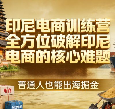 印尼电商训练营，全方位破解印尼电商的核心难题，普通人也能出海掘金