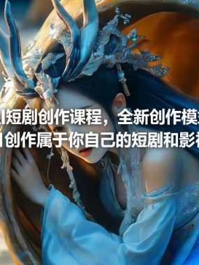 AI短剧创作课程，全新创作模式，从0到1创作属于你自己的短剧和影视化短片