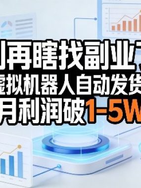 别再瞎找副业了！多多虚拟机器人自动发货模式，月利润破1-5W【揭秘】