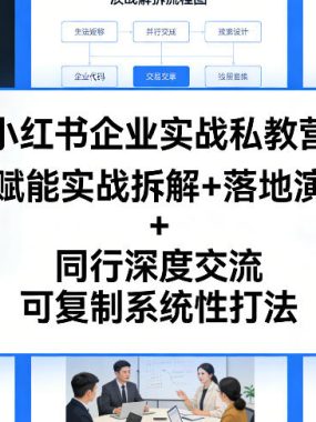 小红书企业实战私教营,AI赋能实战拆解+落地演练+同行深度交流,可复制系统性打法