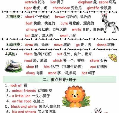 三年级下英语Unit1-6知识清单《外研版（三起）》